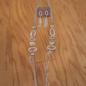 Long and Layered Necklace and Earring set